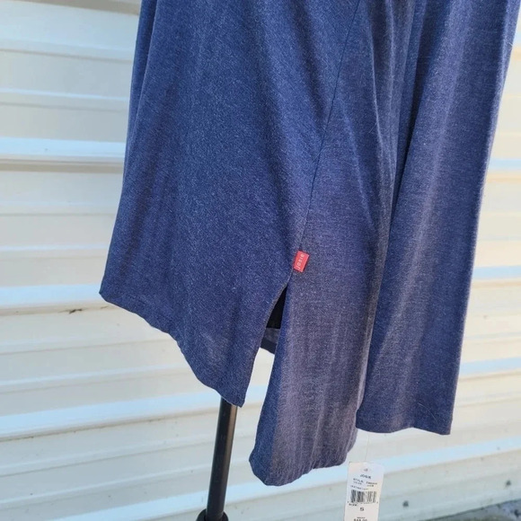 NWT $48 JOSIE TUNIC TOP Modal V-NECK LONG SLEEVE Stretch KNIT Heather Blue S - Picture 8 of 9